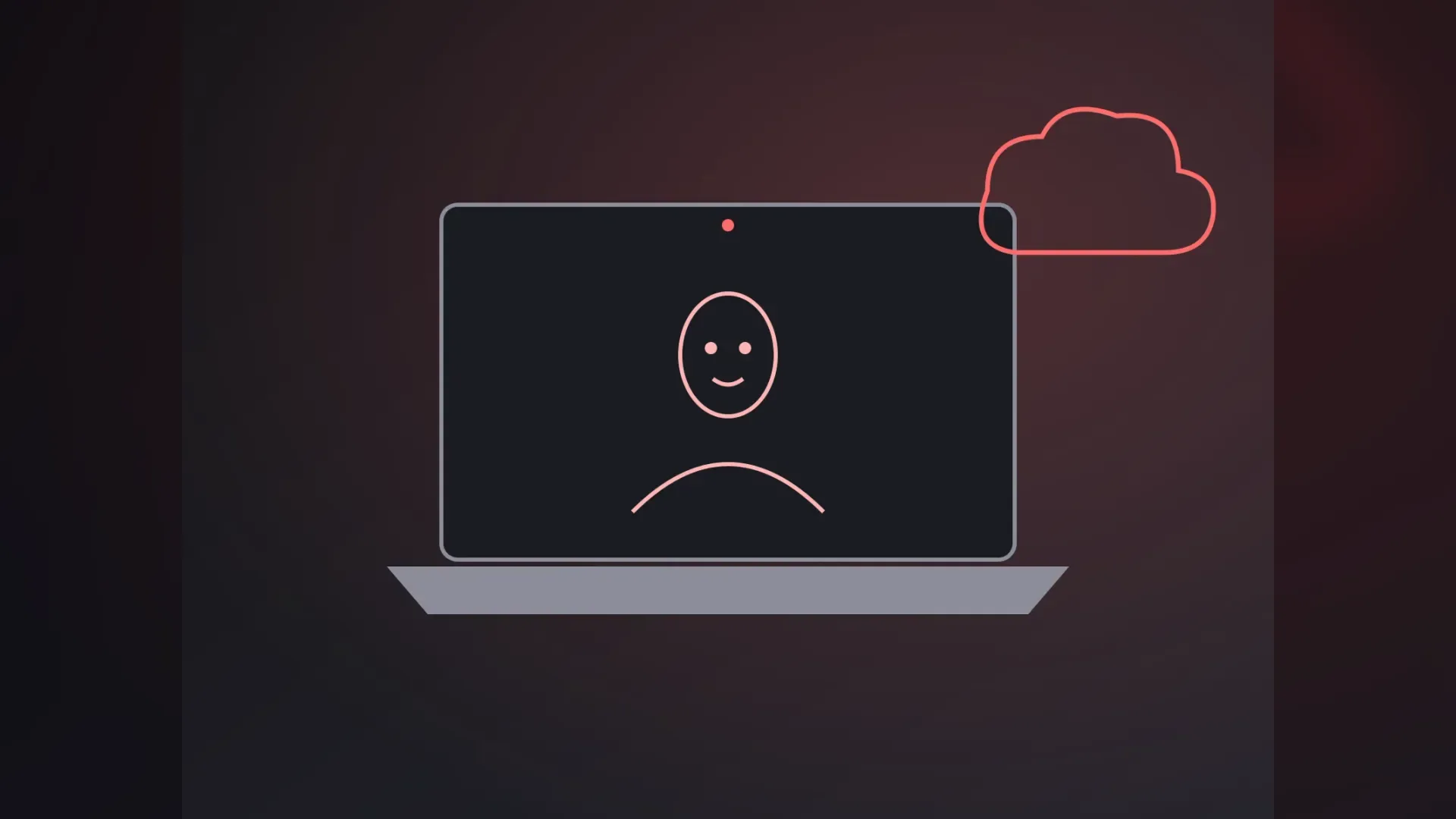 LiveFaceSwap.io illustration of a computer webcam connected to the cloud